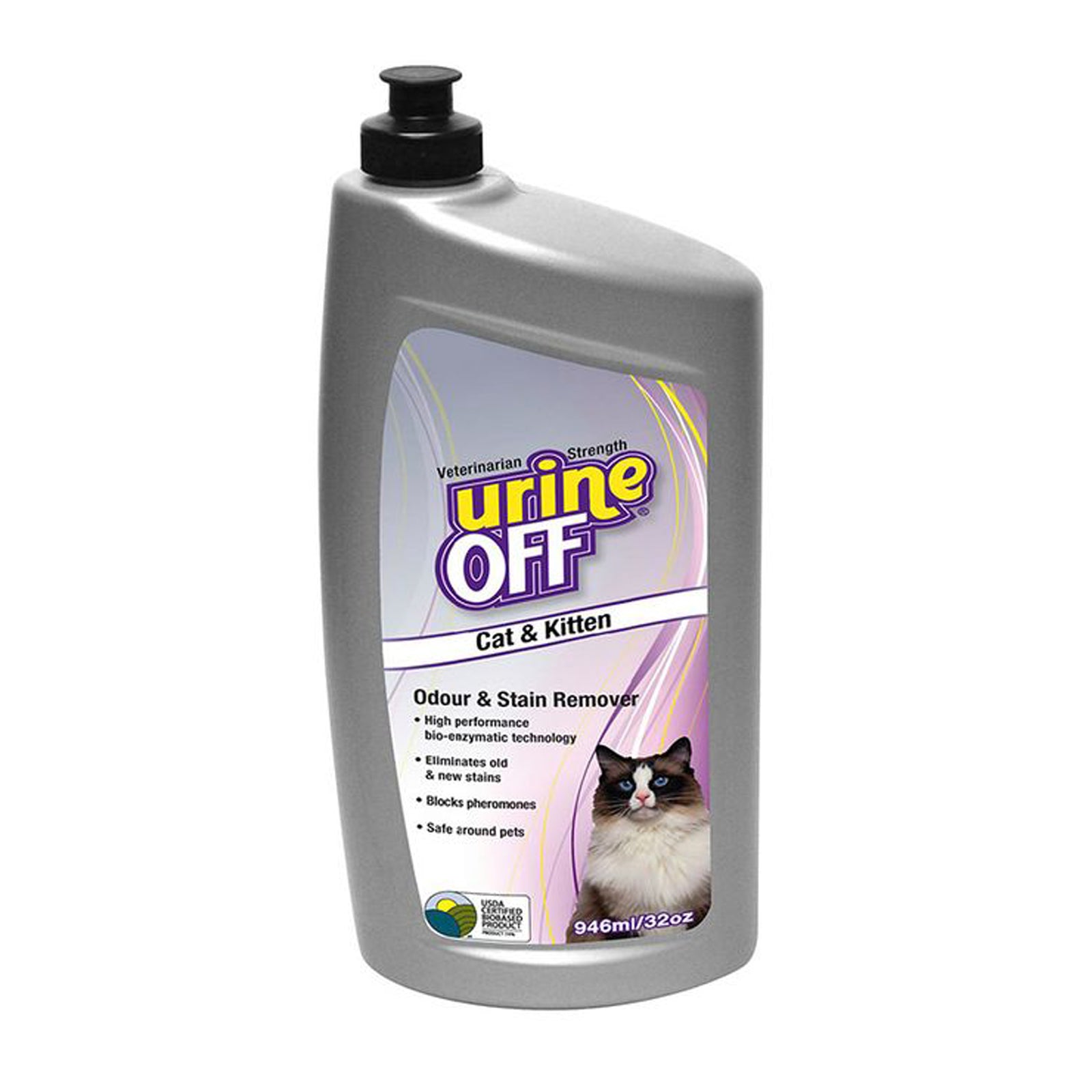 Urine Off Odour Stain Remover Cat Kitten Formula 946ml Pet